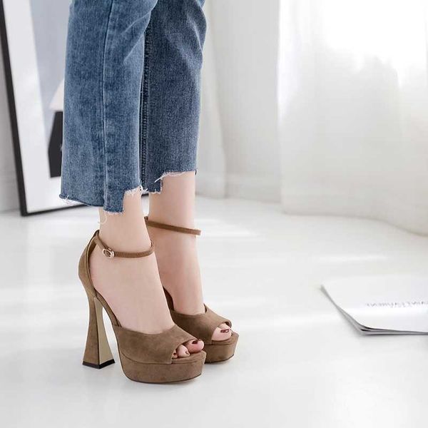 new sandals women heels2023 new suede waterproof platform fish mouth hollow straight line women's high heels, Black
new sandals women heels2023 new suede waterproof platform fish mouth hollow straight line women's high heels, Black