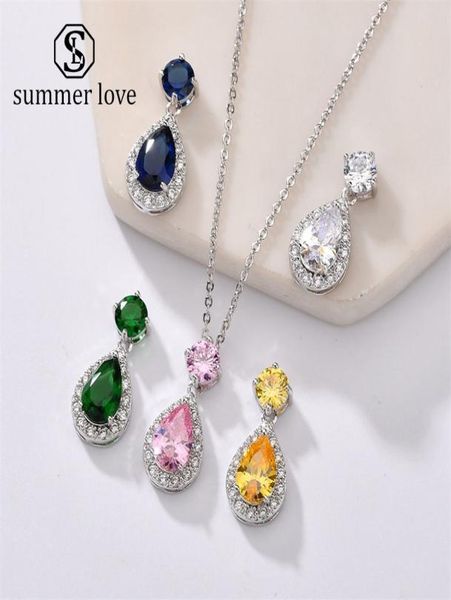 fashion teardrop 3a cubic zirconia stud earrings pendant necklace jewelry for women standard 925 sterling silver bridesmaid weddin1262897, Golden;silver
fashion teardrop 3a cubic zirconia stud earrings pendant necklace jewelry for women standard 925 sterling silver bridesmaid weddin1262897, Golden;silver