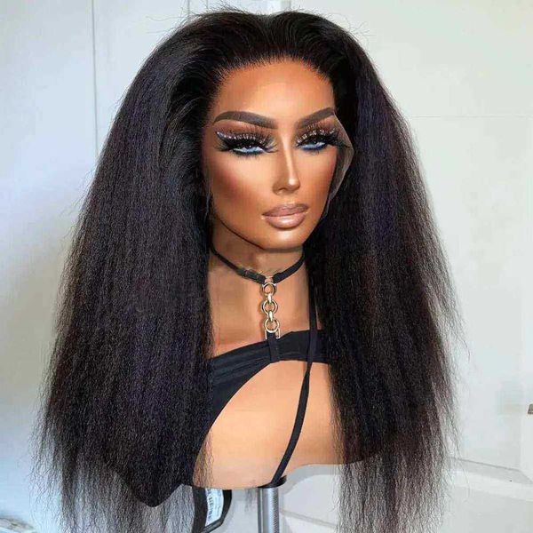 kinky straight lace front wig 180% density black yaki wig for women with baby hair synthetic wigs heat temperature glueless 230524, Black;brown
kinky straight lace front wig 180% density black yaki wig for women with baby hair synthetic wigs heat temperature glueless 230524, Black;brown