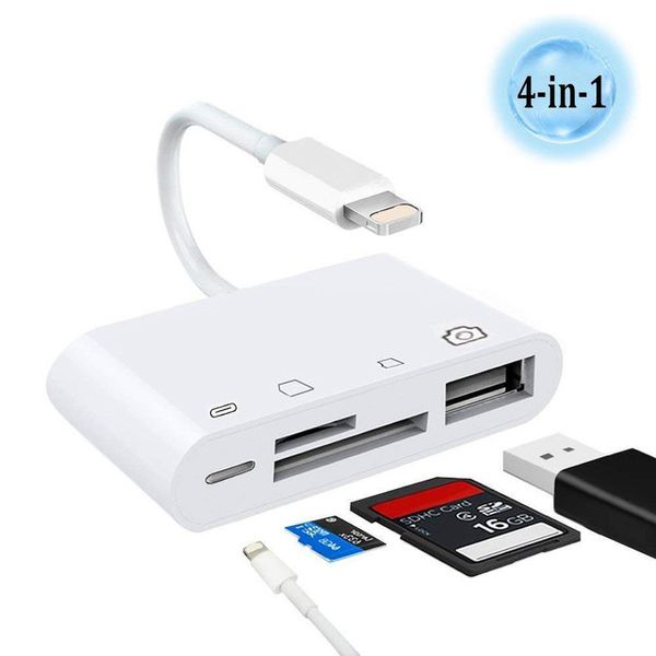 Image of USB Adapter 5 In 1 TypeC Android IOS Flash Drive SD/TF Card Reader Adapter for Iphone Ipad Macbook Laptop Xiaomi Samsung