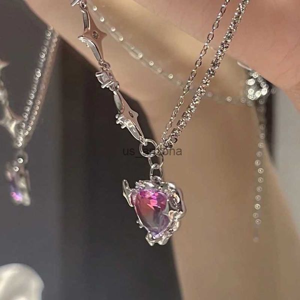 y2k purple crystal heart pendant necklace women light luxury egirl punk grunge clavicle chain fashion jewelry party gifts l230620, Silver
y2k purple crystal heart pendant necklace women light luxury egirl punk grunge clavicle chain fashion jewelry party gifts l230620, Silver