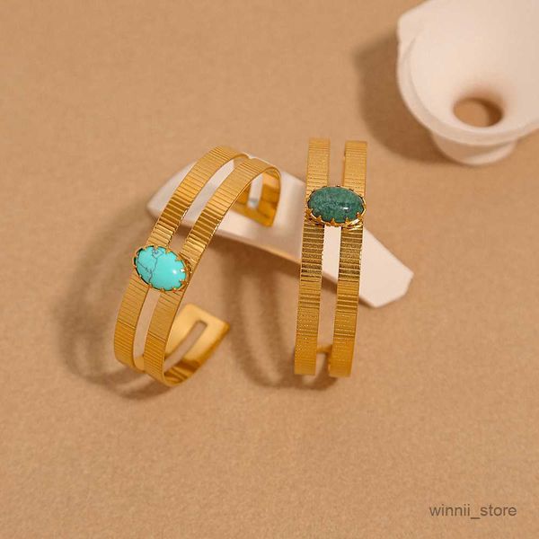 charm bracelets wild new in stainless steel inlaid natural stone bracelet for women luxury turquoise bangle statement jewelry r230701, Golden;silver
charm bracelets wild new in stainless steel inlaid natural stone bracelet for women luxury turquoise bangle statement jewelry r230701, Golden;silver