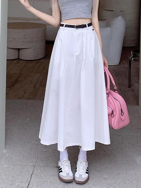two piece dress summer skirts for woman solid with belt high waist skirt women s midi quality a line vintage versatile umbrella trend 230701, White
two piece dress summer skirts for woman solid with belt high waist skirt women s midi quality a line vintage versatile umbrella trend 230701, White