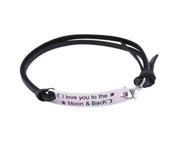 classic mantra leather rope bracelet men stainless steel words charm bracelets gift i lover you to the moon and back l2206227846878, Golden;silver
classic mantra leather rope bracelet men stainless steel words charm bracelets gift i lover you to the moon and back l2206227846878, Golden;silver