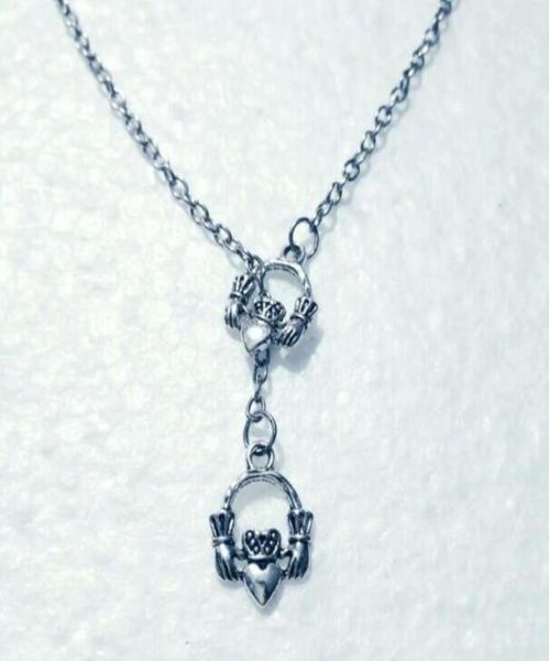 vintage silver double pretty irish claddagh pendant adjustable cross lariat necklace for women men jewelry gift 8685934778
vintage silver double pretty irish claddagh pendant adjustable cross lariat necklace for women men jewelry gift 8685934778