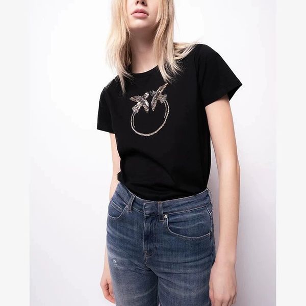 women's tanks camis 2023 women t shirt beaded birds decoration o neck short sleeve loose summer 230630, White
women's tanks camis 2023 women t shirt beaded birds decoration o neck short sleeve loose summer 230630, White