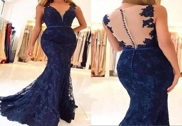 stunning navy blue evening dresses long sheer back lace applique prom dress mermaid party gown with sweep train8624172, Black;red
stunning navy blue evening dresses long sheer back lace applique prom dress mermaid party gown with sweep train8624172, Black;red
