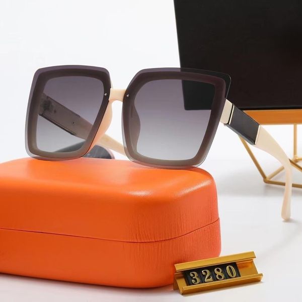sunglasses for woman black designer sunglass metal letters fashion men accessories two style large frame with box, White;black