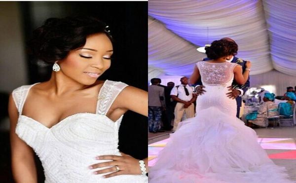 major beaded sleeveless mermaid wedding dresses satin organza see through abiti da sposa cap chapel train ruffles bridal gowns1162373, White
major beaded sleeveless mermaid wedding dresses satin organza see through abiti da sposa cap chapel train ruffles bridal gowns1162373, White
