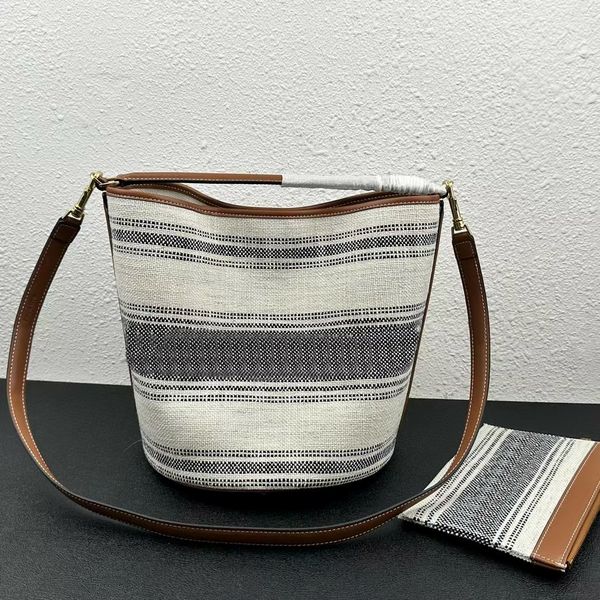 designer bucket 16 bags gray striped letter jacquard cotton canvas stitching leather drawstring bag long strap shoulder bag gold hardware sw
designer bucket 16 bags gray striped letter jacquard cotton canvas stitching leather drawstring bag long strap shoulder bag gold hardware sw