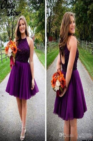 2016 new purple short homecoming dresses halter backless beads tulle juniors mini prom party gowns sweet 16 plus size cockta9886143, Blue;pink
2016 new purple short homecoming dresses halter backless beads tulle juniors mini prom party gowns sweet 16 plus size cockta9886143, Blue;pink