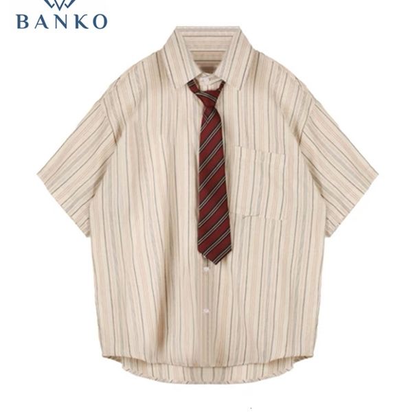 women's blouses shirts summer preppy style stripe shirt with tie women korean chic short sleeve y2k all match vintage harajuku girl bl, White
women's blouses shirts summer preppy style stripe shirt with tie women korean chic short sleeve y2k all match vintage harajuku girl bl, White