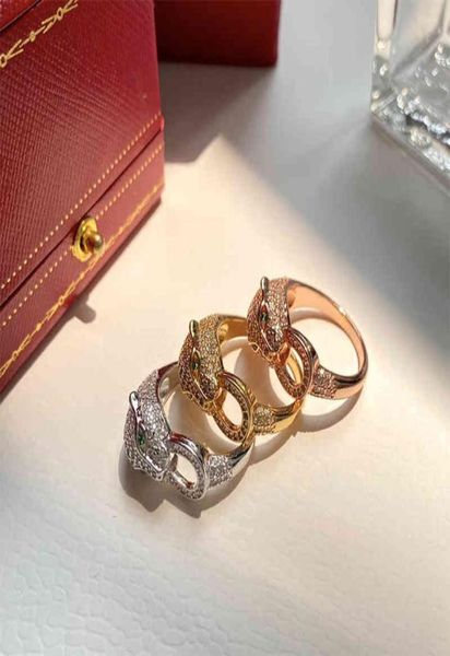 classic fashion leopard head ring dominee trendy men and women cheetah food selling jewelry3369994, Silver