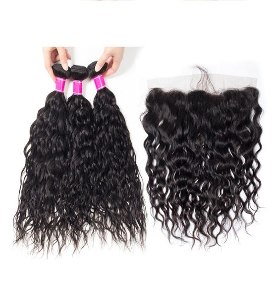 brazilian virgin human hair weaves extensions water wave natual 1b color 3 bundles with lace frontal 134 unprocessed 069813, Black
brazilian virgin human hair weaves extensions water wave natual 1b color 3 bundles with lace frontal 134 unprocessed 069813, Black