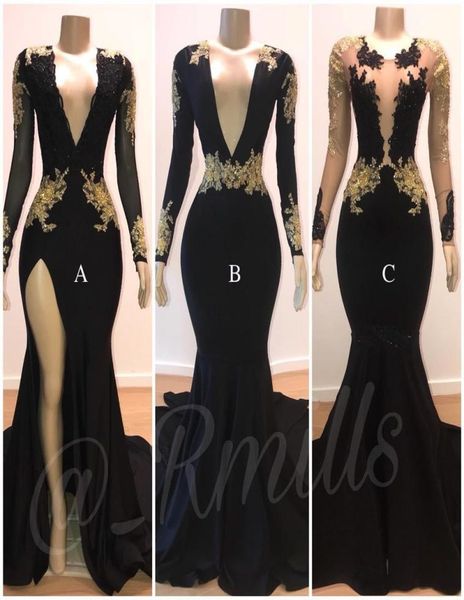 black sheer v neck prom dresses split side high mermaid long sleeves black with gold lace applique evening gowns formals wear spec5416965, Red
black sheer v neck prom dresses split side high mermaid long sleeves black with gold lace applique evening gowns formals wear spec5416965, Red