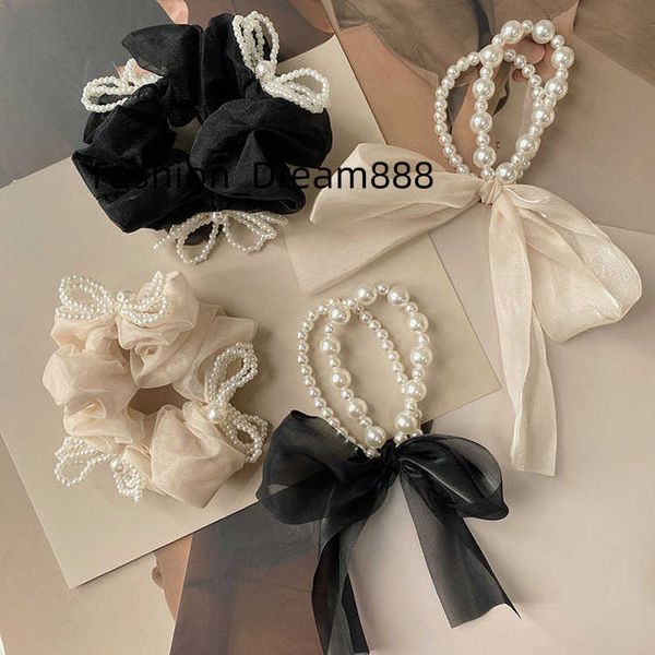 korean woman hair accessories pearl streamer hair ring bow large intestine hair ties high elastic fabric pearl head rope, Pink
korean woman hair accessories pearl streamer hair ring bow large intestine hair ties high elastic fabric pearl head rope, Pink