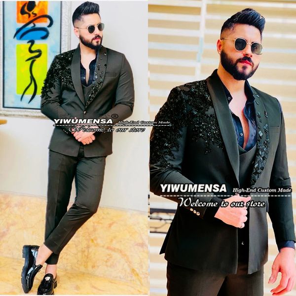 men's suits blazers luxury men black appliques beading jacketvestpants 3 pieces formal wedding tuxedo costume homme de luxe business bl, White;black
men's suits blazers luxury men black appliques beading jacketvestpants 3 pieces formal wedding tuxedo costume homme de luxe business bl, White;black