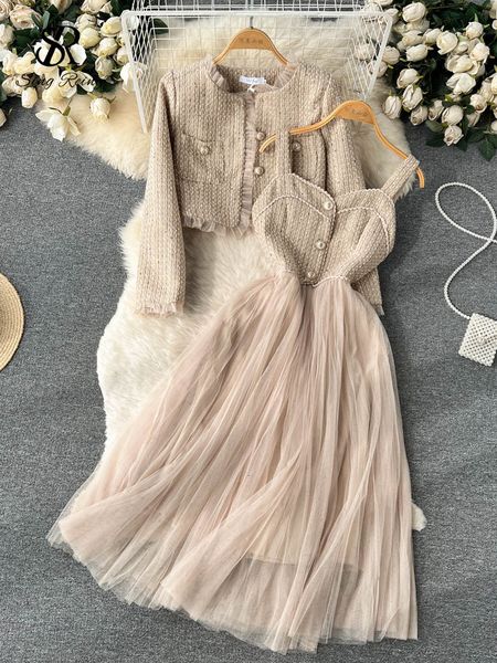two piece dress singreiny fashion women ol retro sets senior short cardigan coats+camis mesh long skirts streetwear winter pieces suits 2306, White
two piece dress singreiny fashion women ol retro sets senior short cardigan coats+camis mesh long skirts streetwear winter pieces suits 2306, White