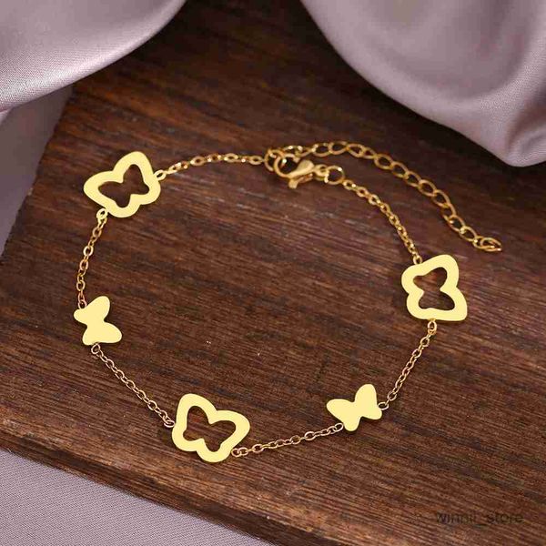 charm bracelets stainless steel bracelets exquisite pendants girls day charms trendy fine bracelet for women jewelry r230701, Golden;silver