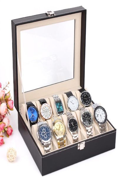 new luxury 10 grid leather watch box jewelry display collection storage case watch organizer box holder reloj caixa relogios8012265, Black;white
new luxury 10 grid leather watch box jewelry display collection storage case watch organizer box holder reloj caixa relogios8012265, Black;white