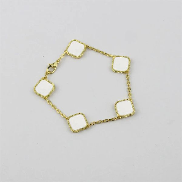 luxury brand van clover charm bracelet 18k gold plated stainless steel jewelry for women gift, Golden;silver
luxury brand van clover charm bracelet 18k gold plated stainless steel jewelry for women gift, Golden;silver