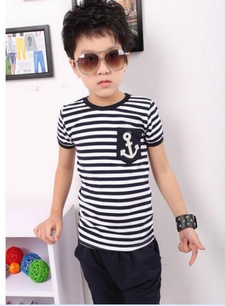 children039s clothing summer new anchor black and white striped tshirt cotton children039s clothing 27 years old children3789104, Blue
children039s clothing summer new anchor black and white striped tshirt cotton children039s clothing 27 years old children3789104, Blue