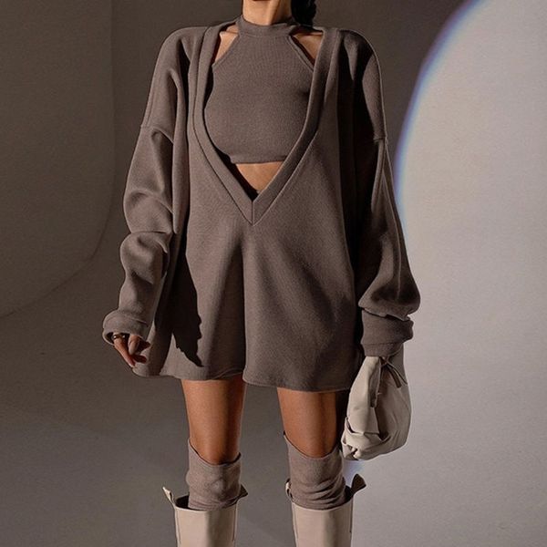 two piece dress houzhou knitted 2 pieces set elegant female women v neck long sleeve outfit pullover crop streetwear suits autumn 230630, White
two piece dress houzhou knitted 2 pieces set elegant female women v neck long sleeve outfit pullover crop streetwear suits autumn 230630, White