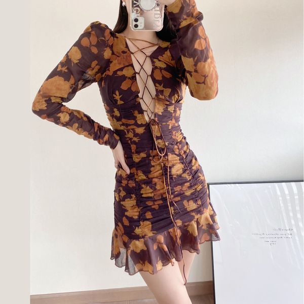 designer dress cotton long sleeve floral printed bodycon mini dress, Black;gray 
designer dress cotton long sleeve floral printed bodycon mini dress, Black;gray