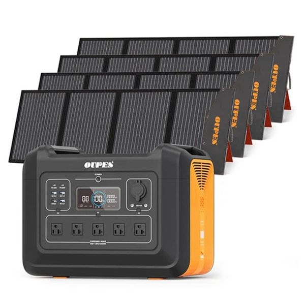 oupes 2400w 2232wh portable power station + 4pcs 240w foldable solar panels outdoor power supply kit - us plug
oupes 2400w 2232wh portable power station + 4pcs 240w foldable solar panels outdoor power supply kit - us plug