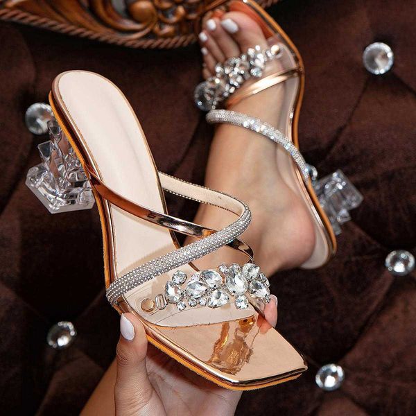 spring 2023 new square headed rhinestones with transparent crystal thick women heels high heel sandals, Black
spring 2023 new square headed rhinestones with transparent crystal thick women heels high heel sandals, Black