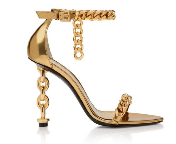 women sandal tom-f- high heels luxury brand design shoes mirror leather and chain heel chains ankle strap sandals shoes pointe toe padlock s, Black
women sandal tom-f- high heels luxury brand design shoes mirror leather and chain heel chains ankle strap sandals shoes pointe toe padlock s, Black