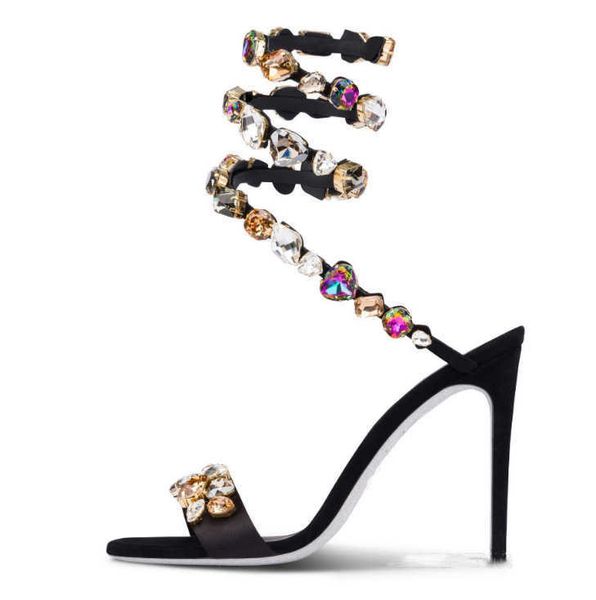 2023 new snake shaped high heel rhinestones fashion colorful stones large silver sole slotted sandals03, Black
2023 new snake shaped high heel rhinestones fashion colorful stones large silver sole slotted sandals03, Black