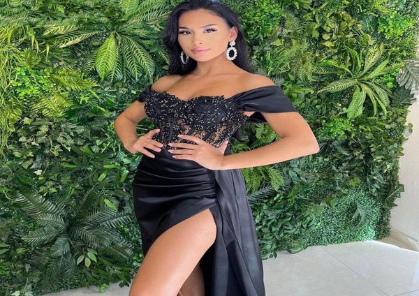 black mermaid high split evening dresses gowns satin beaded elegant prom formal gown pleat arabic dubai vestidos de fiesta ro5066929, Black;red
black mermaid high split evening dresses gowns satin beaded elegant prom formal gown pleat arabic dubai vestidos de fiesta ro5066929, Black;red