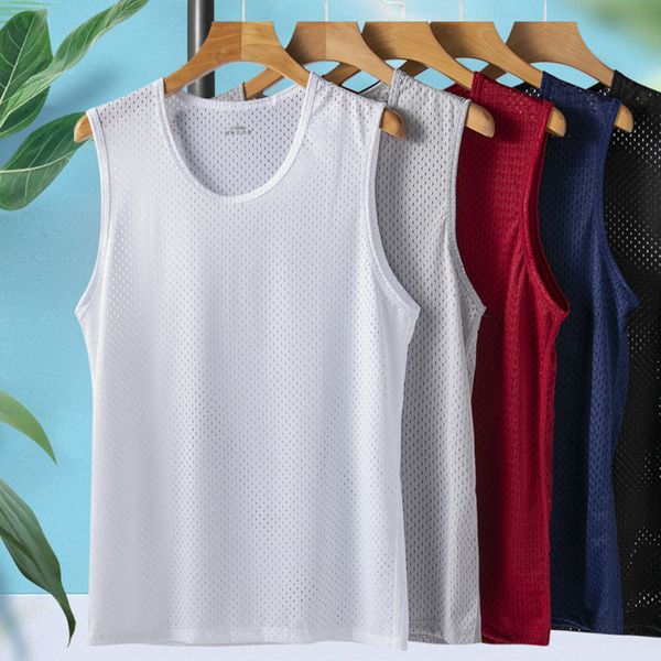 men' tank men vest ice silk quickdrying bodybuilding fitness muscle mesh breathable sleeveless tshirts casual sport undershirt 230630, White;black
men' tank men vest ice silk quickdrying bodybuilding fitness muscle mesh breathable sleeveless tshirts casual sport undershirt 230630, White;black