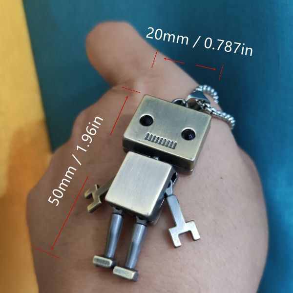 european and american hip-hop double-sided robot men's pendant necklace limb rotation, Black
european and american hip-hop double-sided robot men's pendant necklace limb rotation, Black
