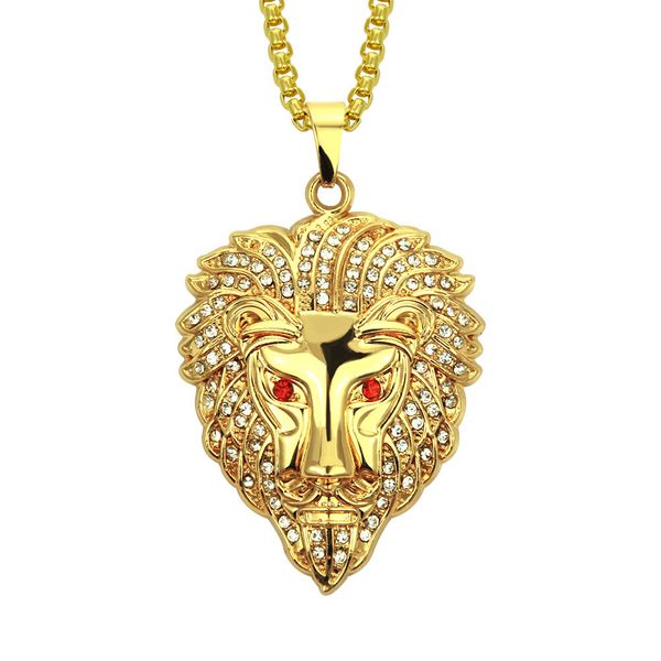 hip hop rapper shiny diamond pendant gold necklace lion head full zircon pendant personality creative copper micro-inset zircon jewelry 76cm, Silver
hip hop rapper shiny diamond pendant gold necklace lion head full zircon pendant personality creative copper micro-inset zircon jewelry 76cm, Silver