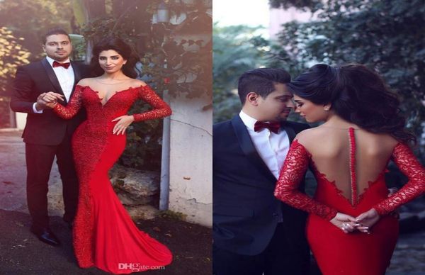 arabic red 2017 new evening dresses long sleeves lace mermaid party prom gowns sheer neck covered button back vestidos de fie6532947, Black;red
arabic red 2017 new evening dresses long sleeves lace mermaid party prom gowns sheer neck covered button back vestidos de fie6532947, Black;red