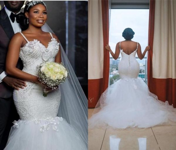 new african luxury mermaid wedding dresses spaghetti straps lace crystal beading with flowers court train plus size formal br5827860, White
new african luxury mermaid wedding dresses spaghetti straps lace crystal beading with flowers court train plus size formal br5827860, White