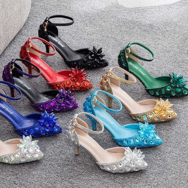 7cm large slim pointed crystal glass flower high heel sandals champagne gold banquet dinner women's shoes66, Black
7cm large slim pointed crystal glass flower high heel sandals champagne gold banquet dinner women's shoes66, Black