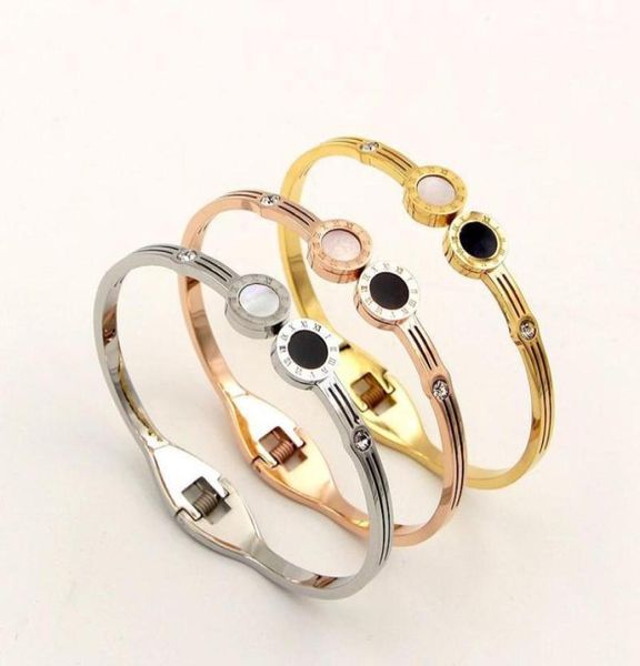 bangle fashion stainless steel better double shell crystal round roman numerals bracelet rose gold color woman party gift14300406, Black
bangle fashion stainless steel better double shell crystal round roman numerals bracelet rose gold color woman party gift14300406, Black
