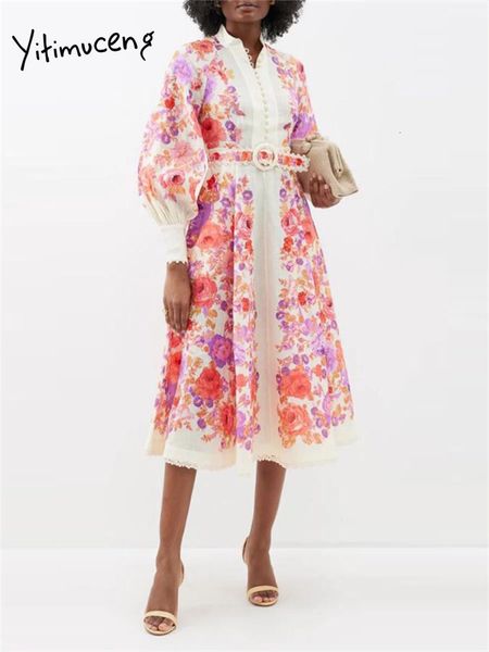 basic casual dresses yitimuceng floral print dress for women 2023 fashion patchwork stand collar lantern sleeve summer vintage elegant 23070, Black;gray
basic casual dresses yitimuceng floral print dress for women 2023 fashion patchwork stand collar lantern sleeve summer vintage elegant 23070, Black;gray