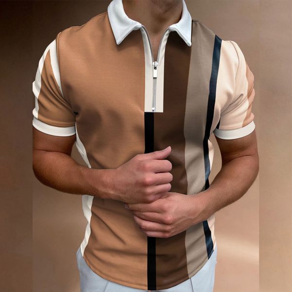 men's polos mens short sleeve matching shirt casual slim fit sport zip muscle tee 230630, White;black
men's polos mens short sleeve matching shirt casual slim fit sport zip muscle tee 230630, White;black