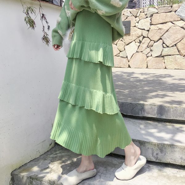 two piece dress qiukichonson knitted autumn winter long skirt women korean fashion ruffles high waist cute ladies layer skirt midi length 23, White
two piece dress qiukichonson knitted autumn winter long skirt women korean fashion ruffles high waist cute ladies layer skirt midi length 23, White