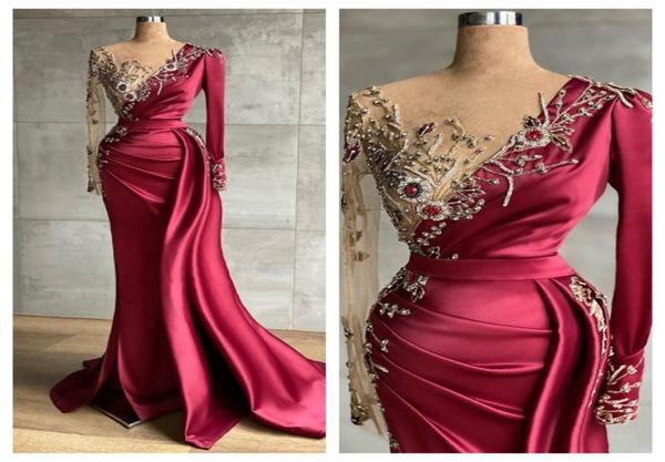 fantastic gold embroidery beads appliqued evening dresses vintage dark red sheer long sleeve pleats prom party gowns vestidos bc538536856, Black;red
fantastic gold embroidery beads appliqued evening dresses vintage dark red sheer long sleeve pleats prom party gowns vestidos bc538536856, Black;red