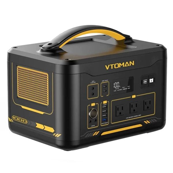 vtoman jump 1000 portable power station, 1408wh lifepo4 battery solar generator, 1000w pure sine wave ac outlets, 2956wh capacity expandable
vtoman jump 1000 portable power station, 1408wh lifepo4 battery solar generator, 1000w pure sine wave ac outlets, 2956wh capacity expandable