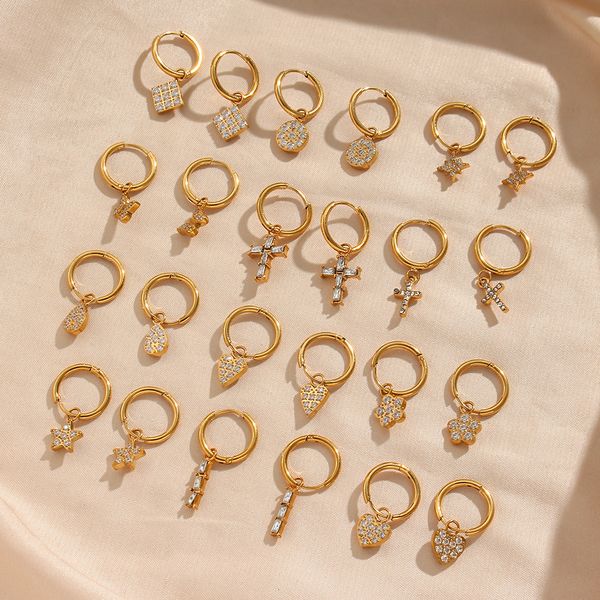 hoop huggie stainless steel waterproof bling crystal charm cross heart butterfly star waterdrop square earrings for woman 230701, Golden;silver
hoop huggie stainless steel waterproof bling crystal charm cross heart butterfly star waterdrop square earrings for woman 230701, Golden;silver
