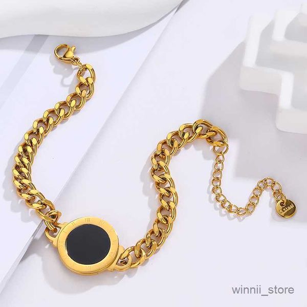 charm bracelets stainless steel round charms thick chain bracelet r230701, Golden;silver
charm bracelets stainless steel round charms thick chain bracelet r230701, Golden;silver