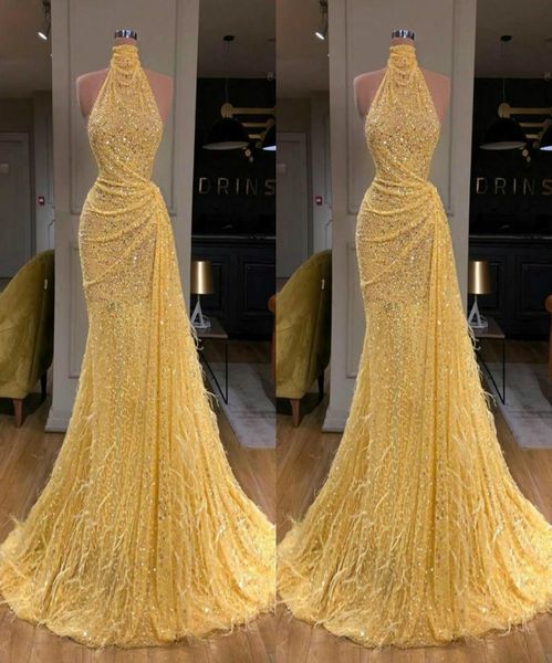 yellow 2020 prom dresses high neck sequined a line beaded evening dresses luxury feather formal party pageant gowns1117381, Black
yellow 2020 prom dresses high neck sequined a line beaded evening dresses luxury feather formal party pageant gowns1117381, Black