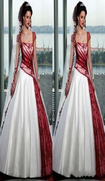 2019 red and white gothic wedding dresses square fall plus size ball gowns short sleeve organza sweep train backless bridal c9773232
2019 red and white gothic wedding dresses square fall plus size ball gowns short sleeve organza sweep train backless bridal c9773232