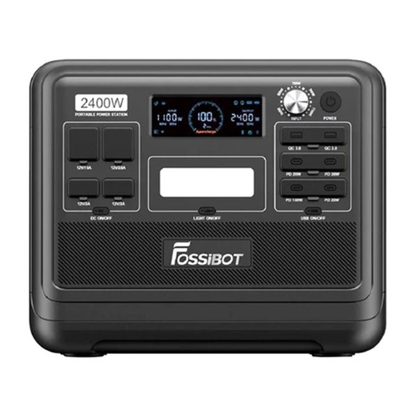 fossibot f2400 portable power station, 2048wh lifepo4 battery 2400w output solar generator, 16 output ports, input power adjustment knob- bl
fossibot f2400 portable power station, 2048wh lifepo4 battery 2400w output solar generator, 16 output ports, input power adjustment knob- bl